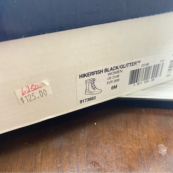 Sperry Top Sider Sz 6M Women's Black Lace Up Glitter Hikerfish Boots - Picture 6 of 15